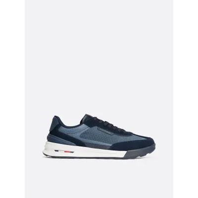 Baskets Tommy Hilfiger Leather Cleat Classic bleu marine pour homme - FM0FM05328-DW5