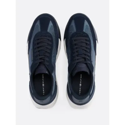Baskets Tommy Hilfiger Leather Cleat Classic bleu marine pour homme - FM0FM05328-DW5