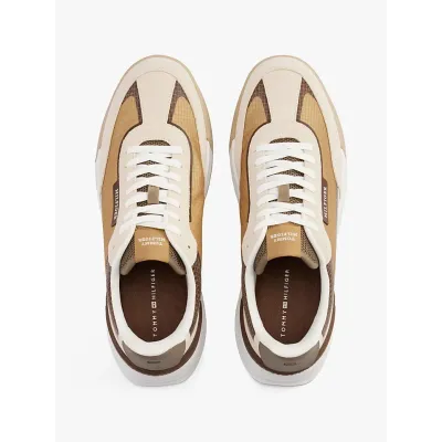 Baskets Tommy Hilfiger Leather Cleat Classic beiges pour homme - FM0FM05328-ACI