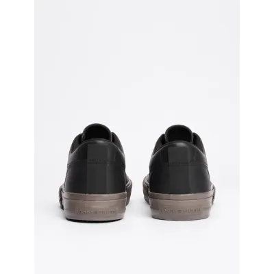 Baskets Tommy Hilfiger High Vulcanized Street Low RWB Leather noires pour homme - FM0FM05312-BDS