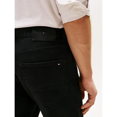 Jean Tommy Hilfiger Straight Denton Stretch noir pour homme - MW0MW40681-1B5