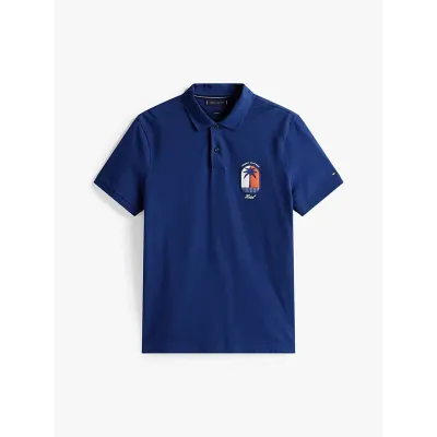Polo Tommy Hilfiger Hotel Graphic bleu marine pour homme - MW0MW39546-C7G
