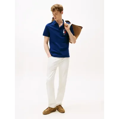 Polo Tommy Hilfiger Hotel Graphic bleu marine pour homme - MW0MW39546-C7G