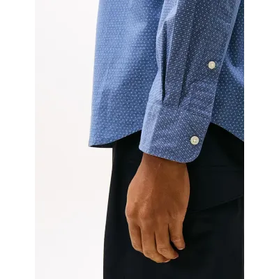 Chemise Tommy Hilfiger Flex Poplin Mini Print bleu marine pour homme - MW0MW39438-C7G