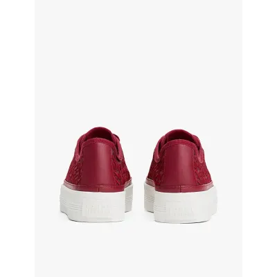 Baskets Tommy Hilfiger TH Monogram Embroidery Mesh rouges pour femme - FW0FW08685-XJS