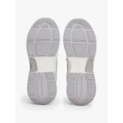 Baskets Tommy Hilfiger TH Monogram Chunky grises et blanches pour femme - FW0FW08616-PS3