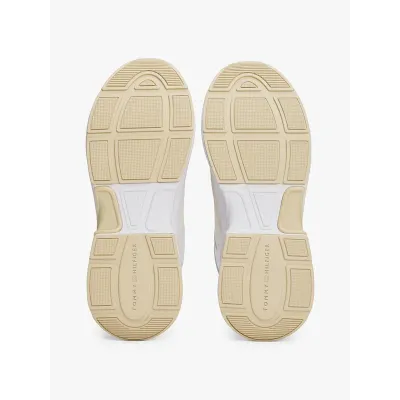 Baskets Tommy Hilfiger TH Monogram Chunky blanches et ivoire pour femme - FW0FW08616-0K4