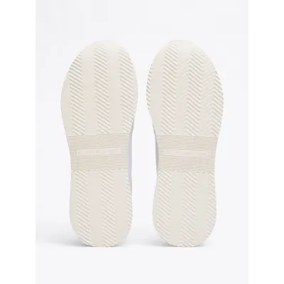 Baskets Tommy Hilfiger TH Monogram Metallic blanches et ivoire pour femme - FW0FW08387-0K4
