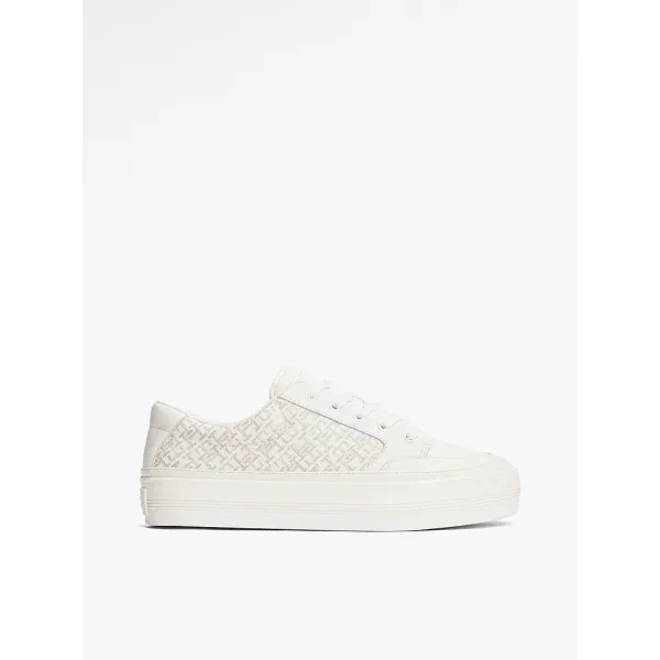 MONOGRAM LEATHER FLATFORM TRAINERS
