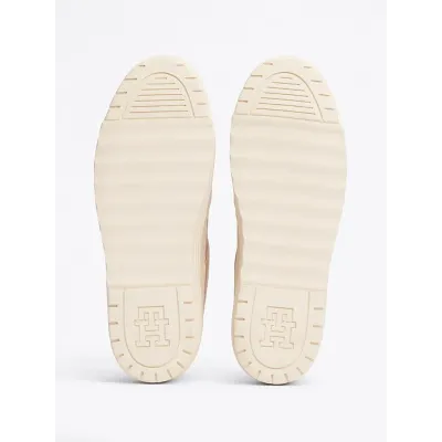 Baskets Tommy Hilfiger Feminine Basket Sneaker beige et rose pour femme - FW0FW08326-0F8