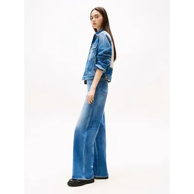 Jean Tommy Jeans Claire High Rise Wide Leg bleu denim pour femme - DW0DW20048-1A5
