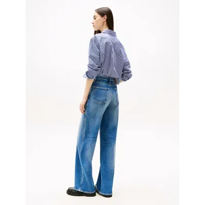 Jean Tommy Jeans Claire High Rise Wide Leg bleu denim pour femme - DW0DW20048-1A5
