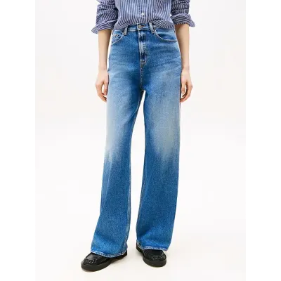 Jean Tommy Jeans Claire High Rise Wide Leg bleu denim pour femme - DW0DW20048-1A5
