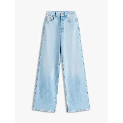 Jean Tommy Jeans Claire High Rise Wide Leg bleu clair denim pour femme - DW0DW20583-1AB