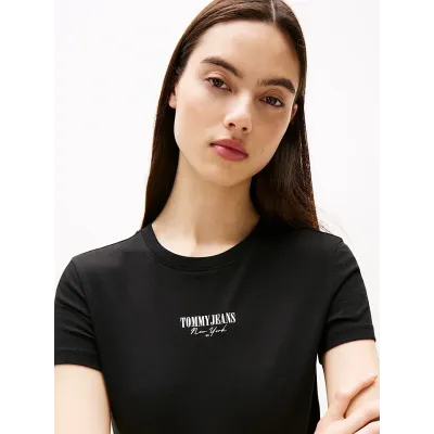 T-shirt Tommy Jeans Extra Slim manches courtes noir pour femme - DW0DW20913-BDS