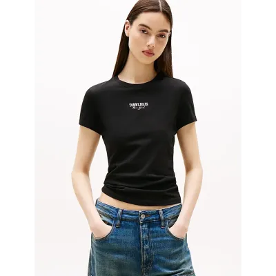 T-shirt Tommy Jeans Extra Slim manches courtes noir pour femme - DW0DW20913-BDS