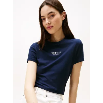 T-shirt Tommy Jeans Extra Slim manches courtes bleu marine pour femme - DW0DW20913-C1G