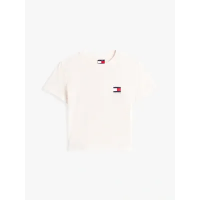 T-shirt Tommy Jeans Back Flag Logo blanc pour femme - DW0DW21423-YBH