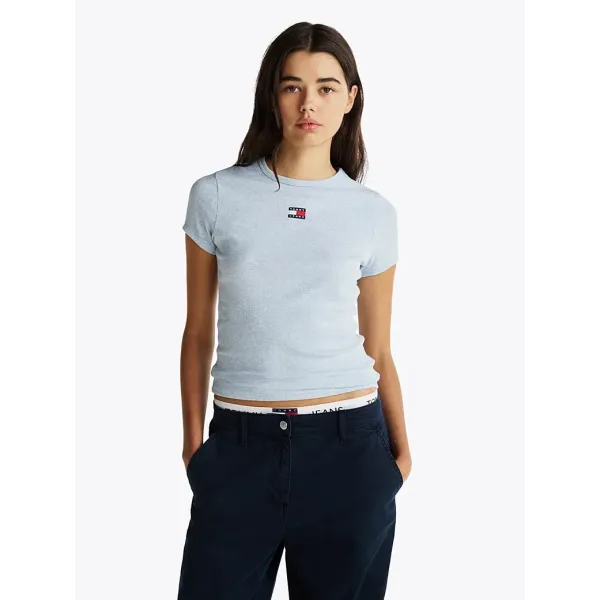 SLIM BADGE RIBBED T-SHIRT
