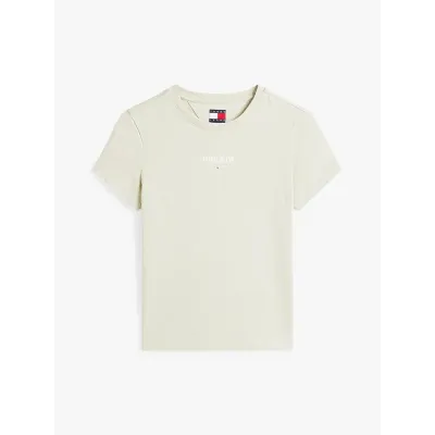 T-shirt Tommy Jeans Slim Essential Logo vert clair pour femme - DW0DW20913-M1C