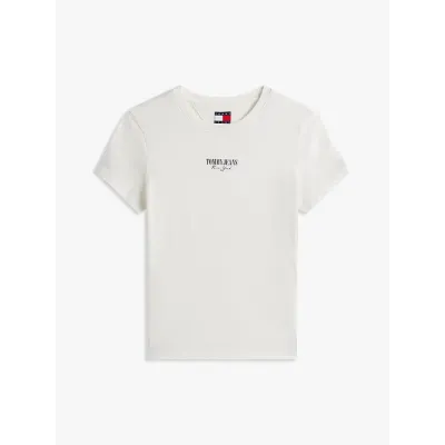 T-shirt Tommy Jeans Extra Slim manches courtes blanc pour femme - DW0DW20913-YBL