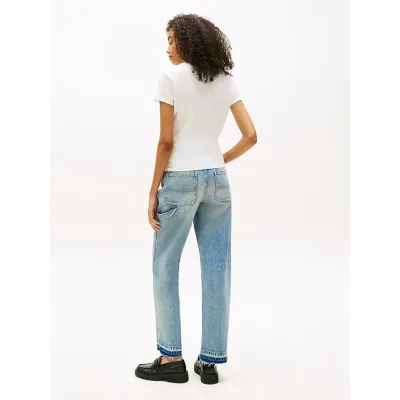 T-shirt Tommy Jeans Extra Slim manches courtes blanc pour femme - DW0DW20913-YBL