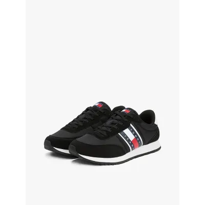 Baskets Tommy Jeans Runner Casual Essential noires pour homme - EM0EM01351-BDS