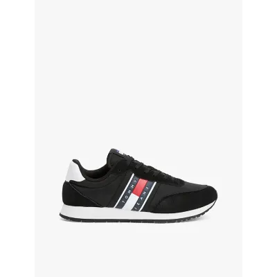 Baskets Tommy Jeans Runner Casual Essential noires pour homme - EM0EM01351-BDS