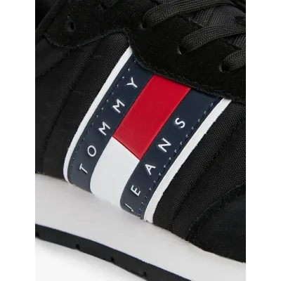 Baskets Tommy Jeans Runner Casual Essential noires pour homme - EM0EM01351-BDS