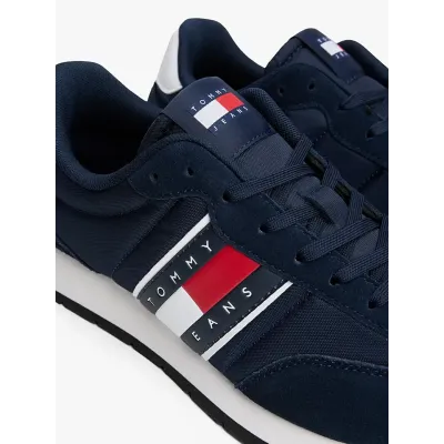 Baskets Tommy Jeans Runner Casual Essential bleu marine pour homme - EM0EM01351-C1G