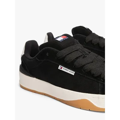 Baskets Tommy Jeans Suede Textured Midsole noires pour homme - EM0EM01503-BDS