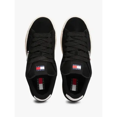 Baskets Tommy Jeans Suede Textured Midsole noires pour homme - EM0EM01503-BDS