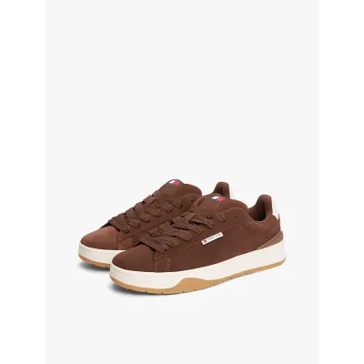 Baskets Tommy Jeans Suede Textured Midsole marron pour homme - EM0EM01503-GTW