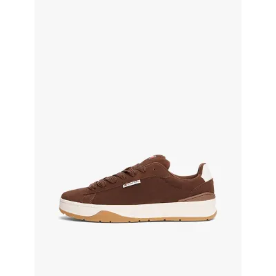 Baskets Tommy Jeans Suede Textured Midsole marron pour homme - EM0EM01503-GTW