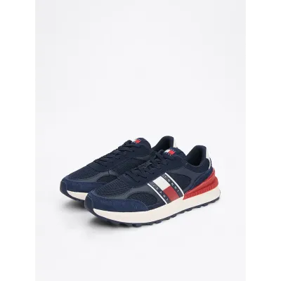 Baskets Tommy Jeans Technical Runner Essential bleu marine pour homme - EM0EM01537-C1G