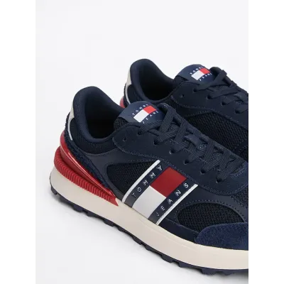 Baskets Tommy Jeans Technical Runner Essential bleu marine pour homme - EM0EM01537-C1G
