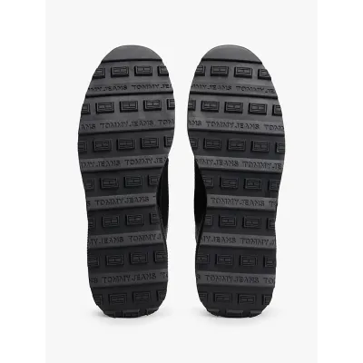Baskets Tommy Jeans Technical Runner Essential noires pour homme - EM0EM01537-BDS