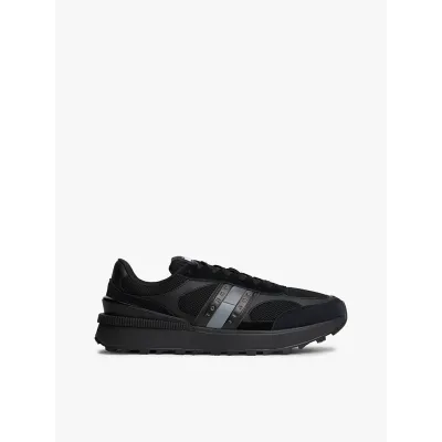 Baskets Tommy Jeans Technical Runner Essential noires pour homme - EM0EM01537-BDS