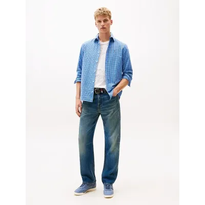 Baskets Tommy Jeans Runner Cleated Mixed Texture bleues pour homme - EM0EM01598-PO6