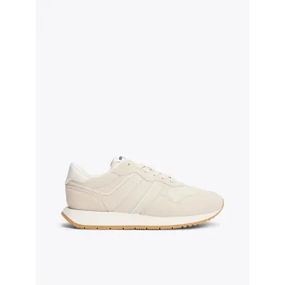 Baskets Tommy Jeans EVA Retro Runner beiges pour femme - EN0EN02771-ACG