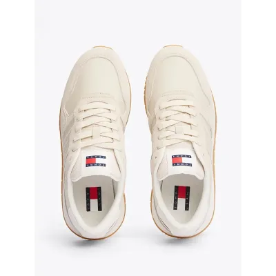 Baskets Tommy Jeans EVA Retro Runner beiges pour femme - EN0EN02771-ACG