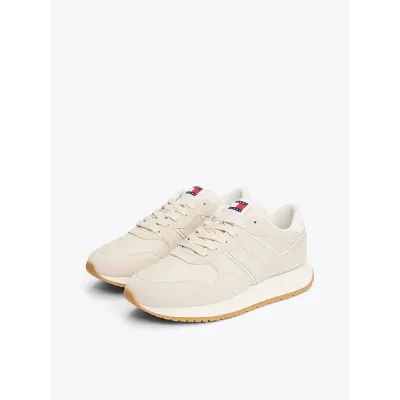 Baskets Tommy Jeans EVA Retro Runner beiges pour femme - EN0EN02771-ACG