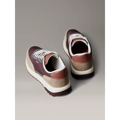 Baskets Calvin Klein Low Top Lace Up Repreve bordeaux et beige pour homme - HM0HM01714-0HD