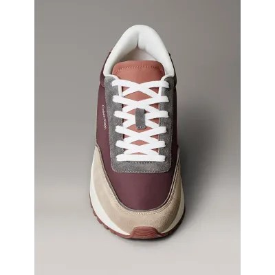 Baskets Calvin Klein Low Top Lace Up Repreve bordeaux et beige pour homme - HM0HM01714-0HD