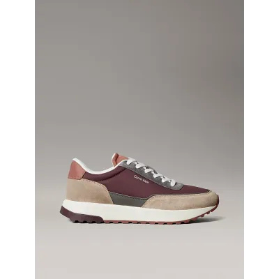 Baskets Calvin Klein Low Top Lace Up Repreve bordeaux et beige pour homme - HM0HM01714-0HD