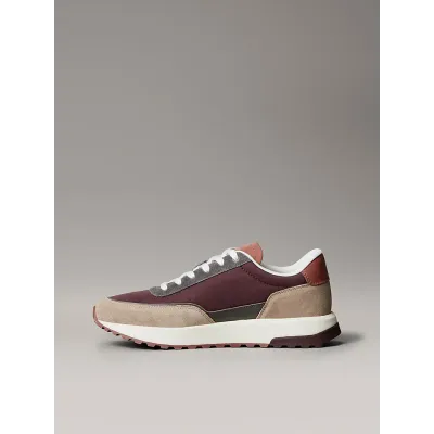 Baskets Calvin Klein Low Top Lace Up Repreve bordeaux et beige pour homme - HM0HM01714-0HD