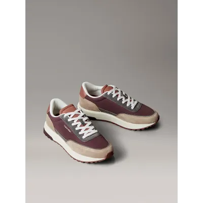 Baskets Calvin Klein Low Top Lace Up Repreve bordeaux et beige pour homme - HM0HM01714-0HD