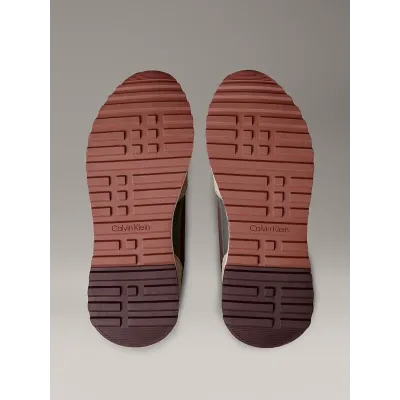 Baskets Calvin Klein Low Top Lace Up Repreve bordeaux et beige pour homme - HM0HM01714-0HD
