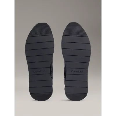 Baskets Calvin Klein Leather Low Profile noires pour homme - HM0HM01897-0GJ