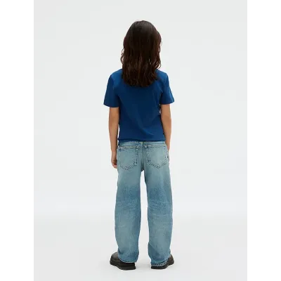 T-shirt Calvin Klein Logo bleu pour enfant - IB0IB02544-C3I